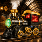 Electric Spray Train Engine – Light, Sound & Mist Steam Train - Image 4