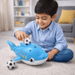 Fun Moving & Blowing Ball Musical Shark - Image 3